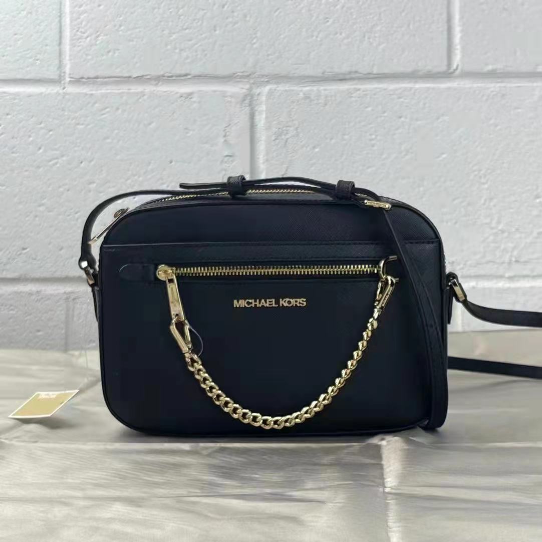 Michael Kors 35S1GTTC7L Large East West Zip Chain Crossbody In Black Michael Kors 35S1GTTC7L Large East West Zip Chain Crossbody In Black